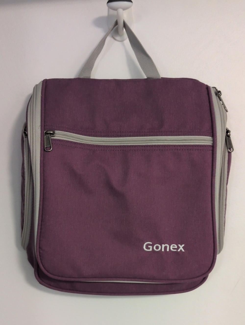 Gonex Plum Toiletry Travel Bag with Gray Accents
